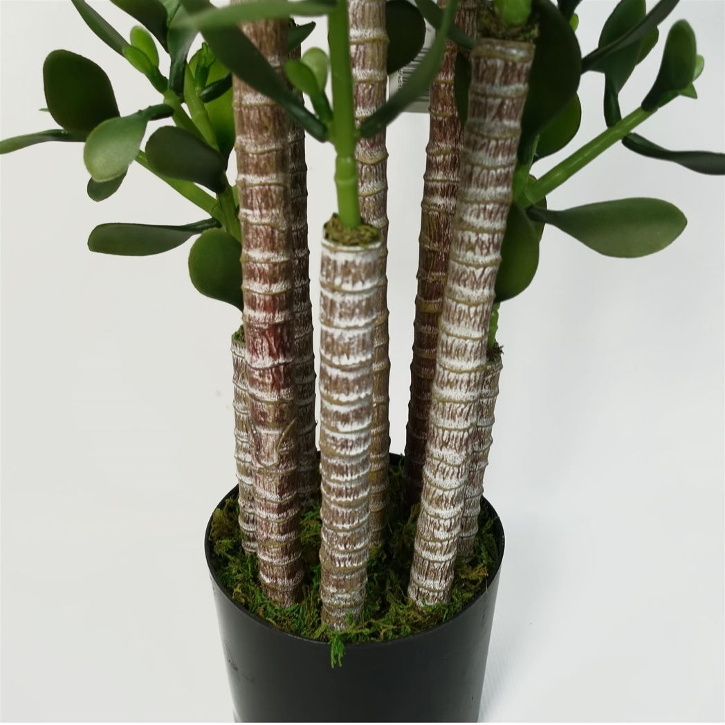 Leaf Artificial Deluxe 75cm Green Jade Plant in Weighted Plastic Pot