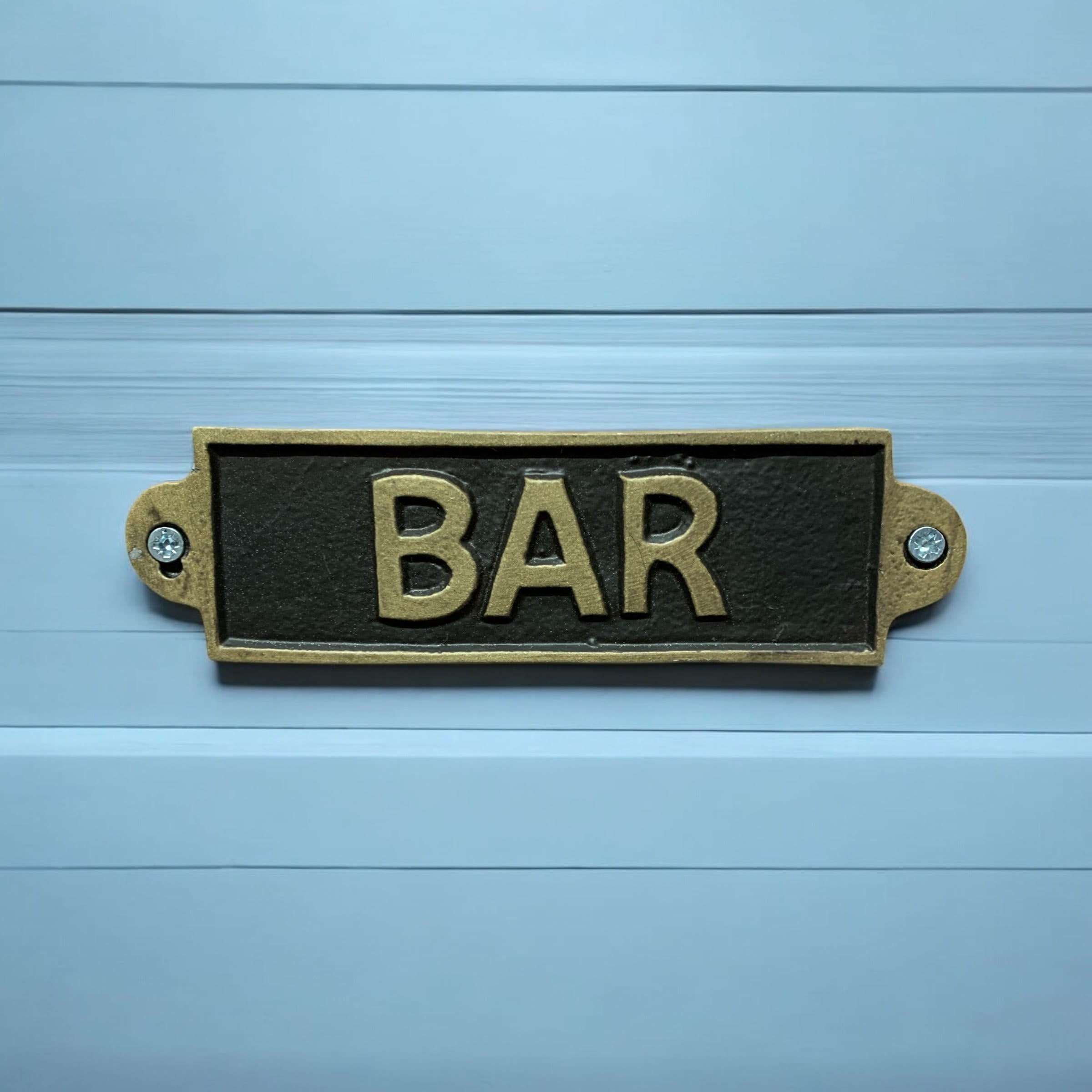 MSL BAR Hand Finished Small Slim Metal Door Sign