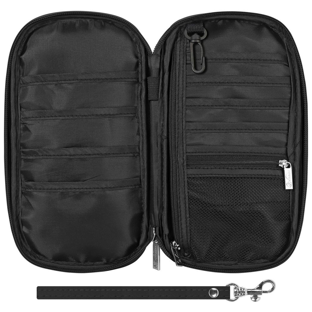 Vinsani Deluxe RFID Passport Holder Travel Wallet Black