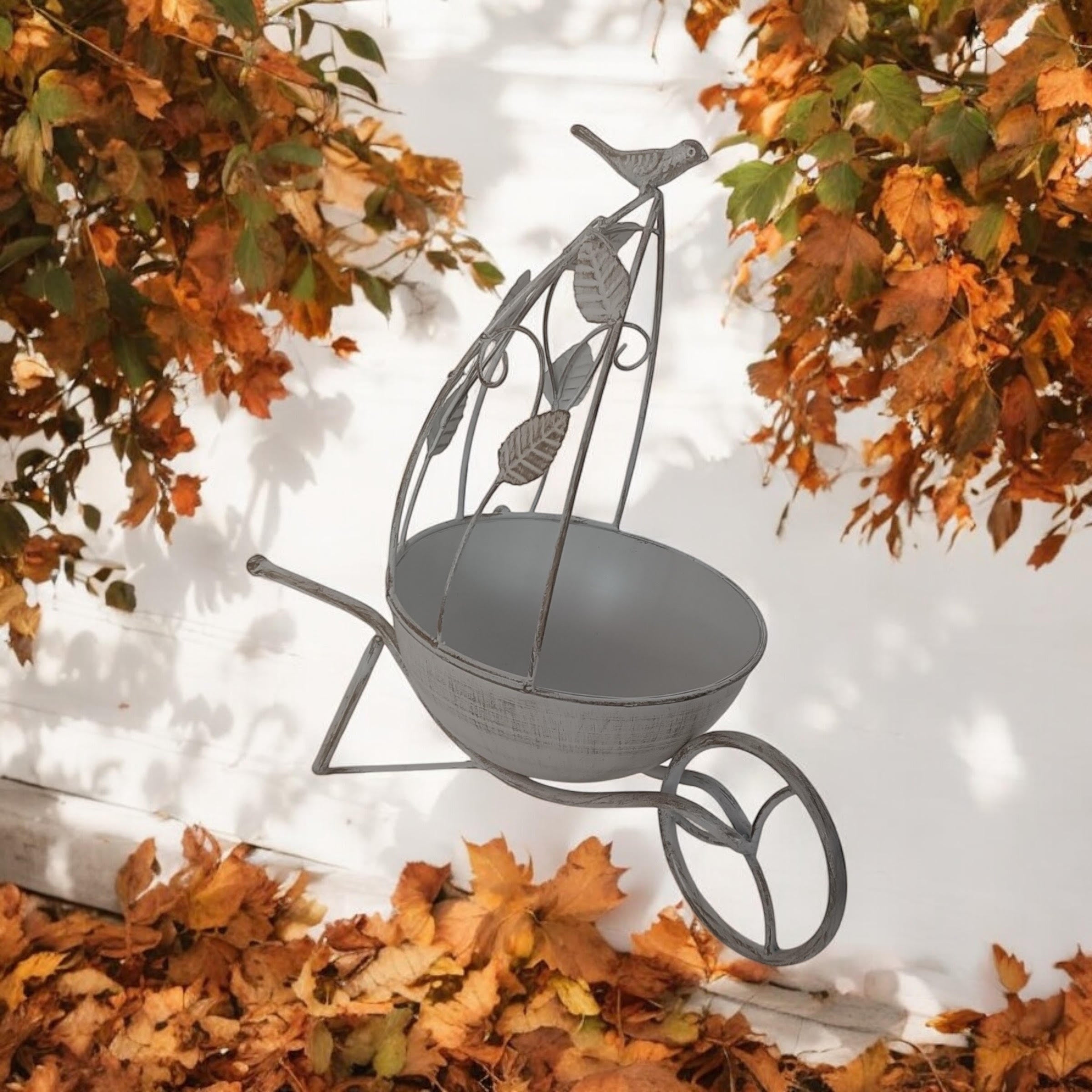 MSL 36cm Cream Metal Garden Planter