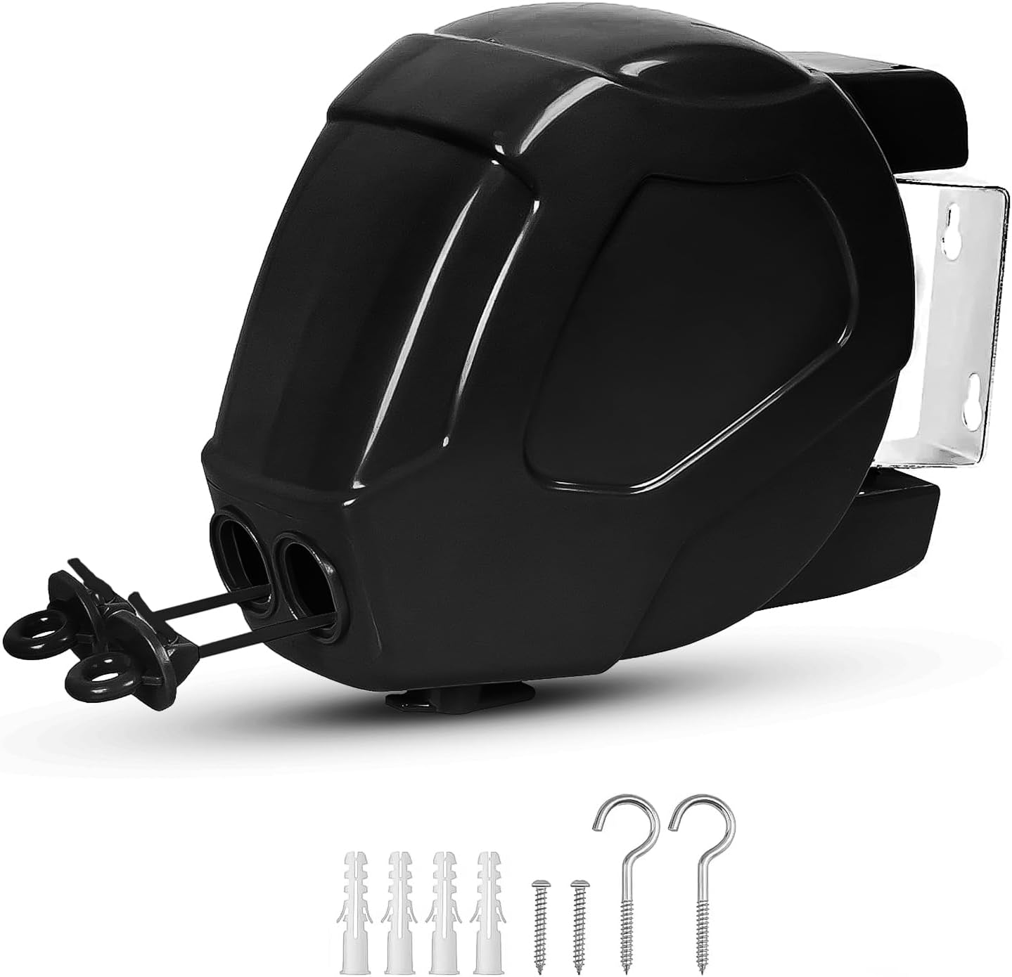 30m Retractable Double Washing Line, Black