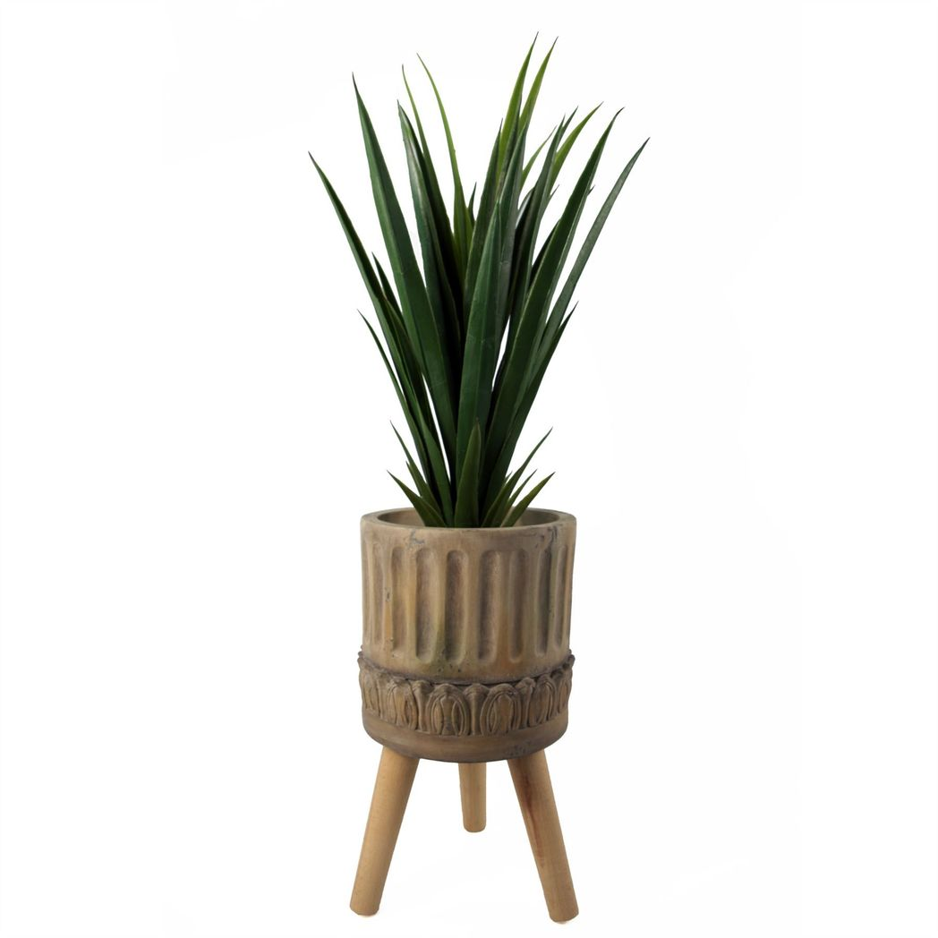 Leaf Zandi Roman Fibreglass Composite Large Planter 40cm x 21.5cm Rustic Hand-Finished Indoor Planter