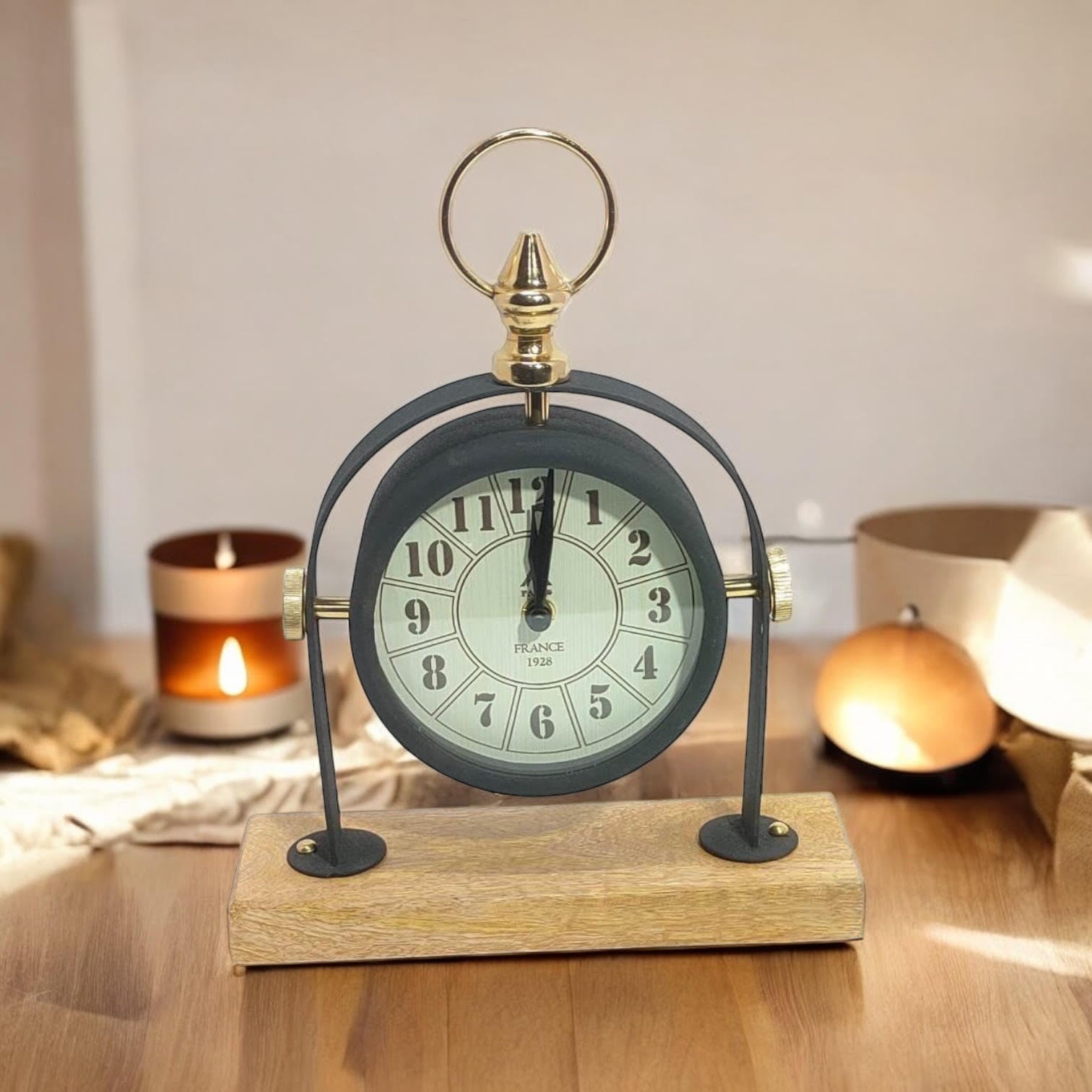 MSL Hand Finished Table Clock, 1 AA Battery Powered
