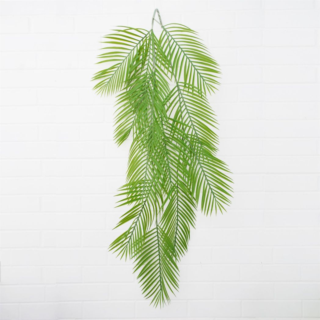 Leaf 120cm Artificial Hanging Palm Plant, Tropical Display, 12 Realistic Shaped Plastic Leaves
