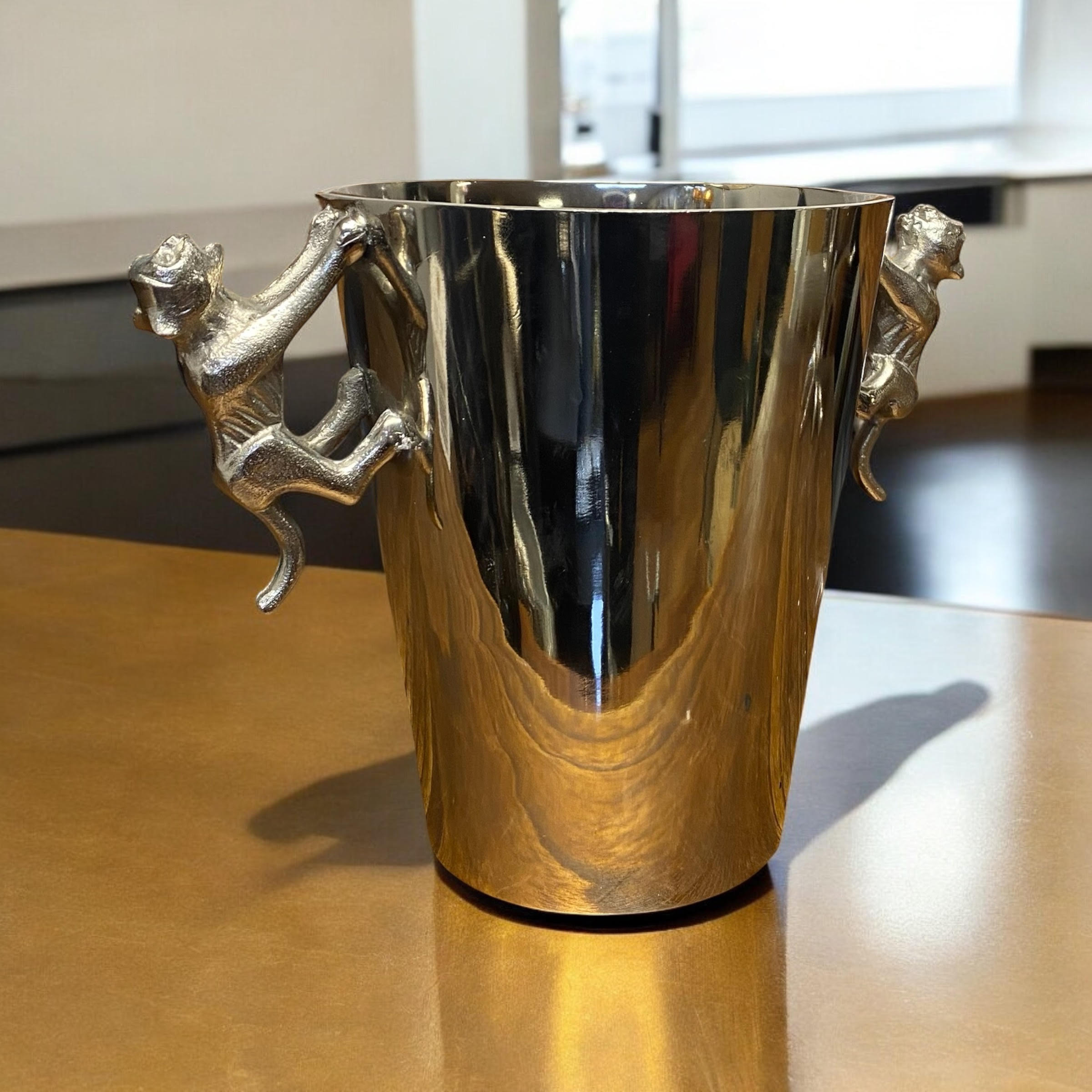 23cm Aluminium Leopard Champagne Bucket Hand Finished Wine Bottle Holder