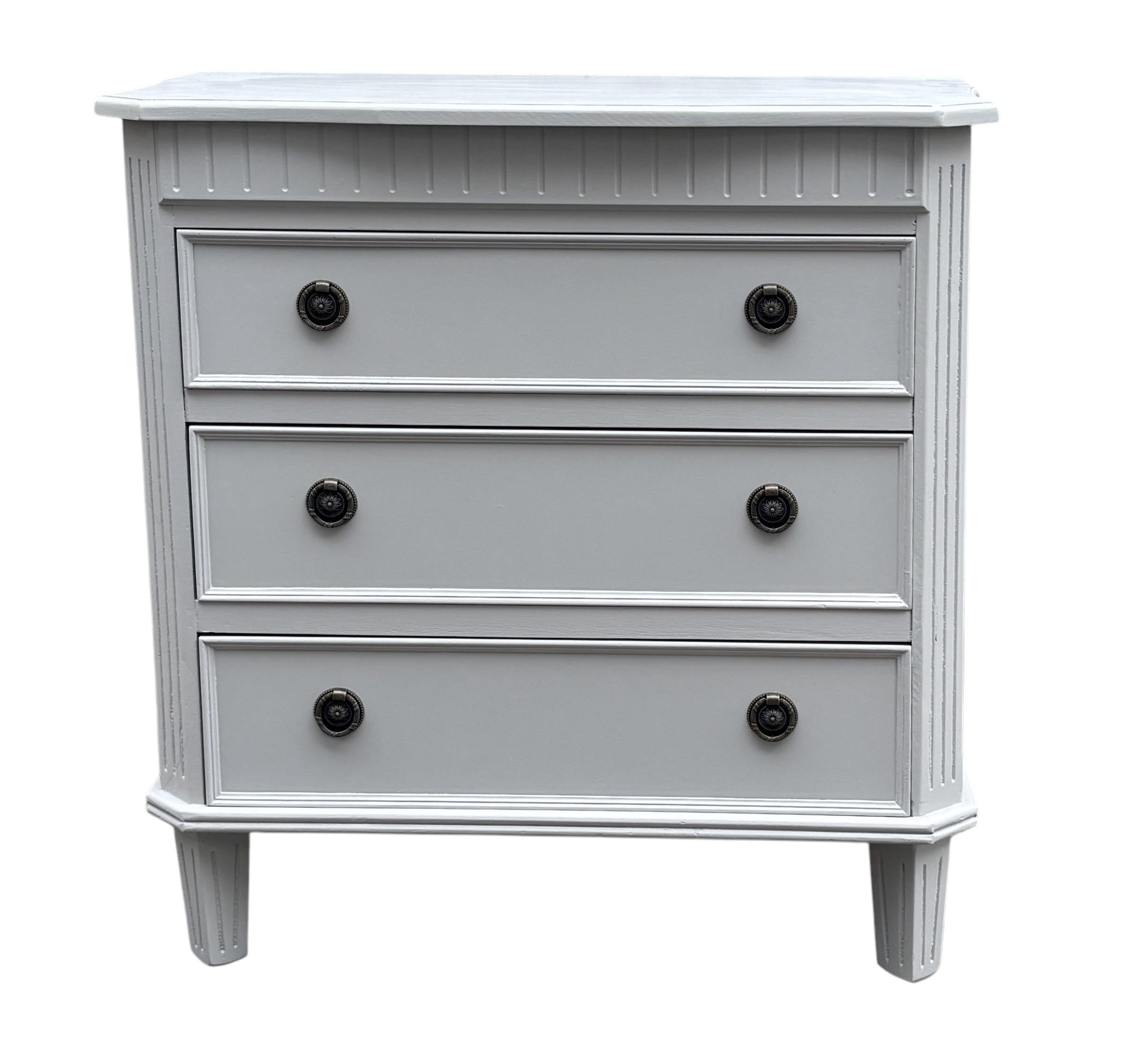 MSL 68cm 3 Drawer Wooden Chest of Drawers with Hand Finished Wooden Top