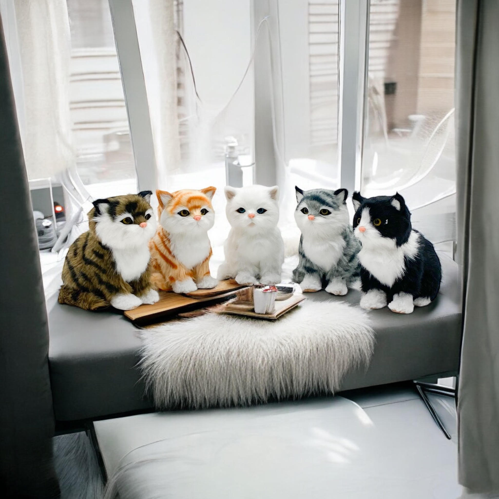 MSL 14cm Standing Cat Decorative Accessory for Home, Not a Toy