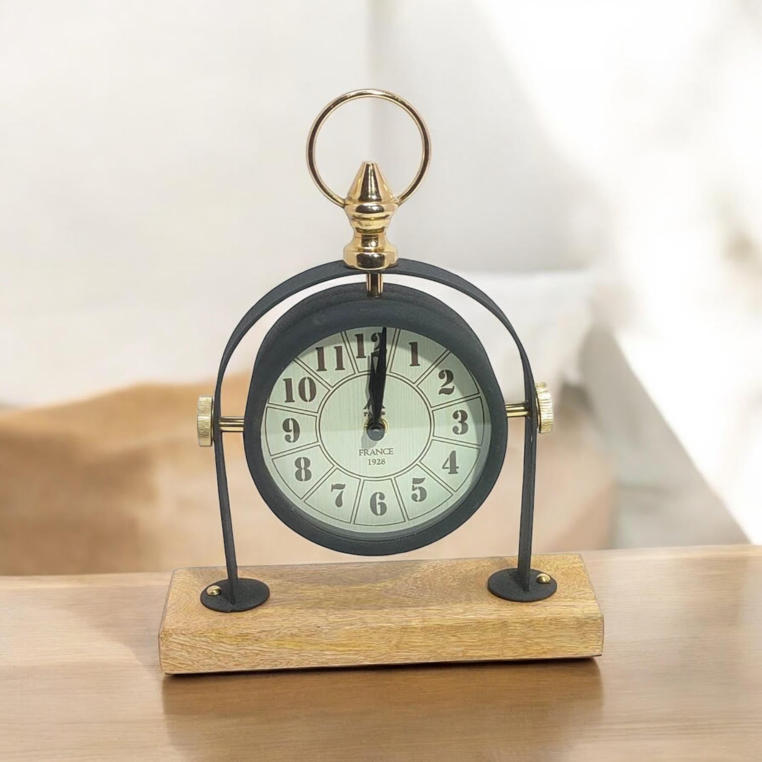 MSL Hand Finished Table Clock, 1 AA Battery Powered
