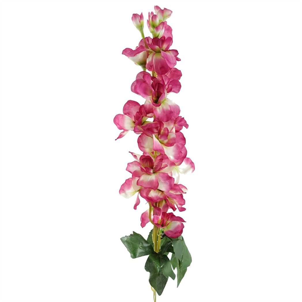 Leaf Pack of 6 Dark Pink Delphinium Artificial Flower Stems 75cm