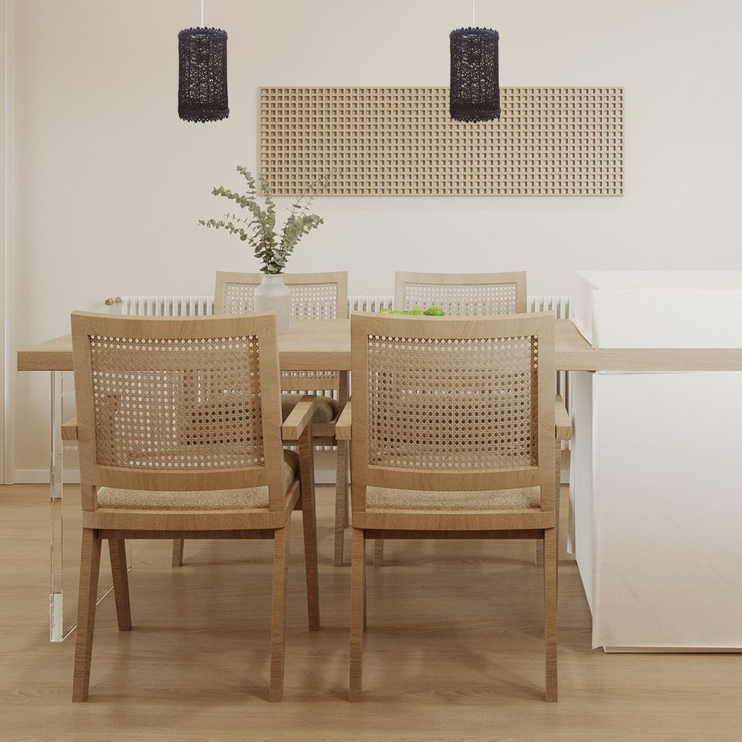 Retro Vintage 1cm Hole Barrel Cage Design Lampshade Easy Fit E27 Base Rattan Style Lamp Light Shades
