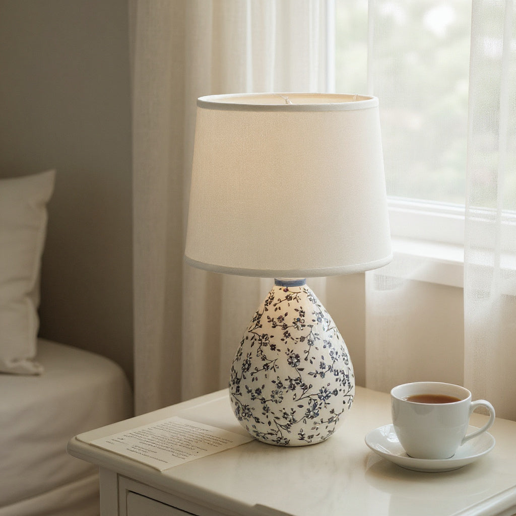 MSL Traditional Table Lamp Base and Shade with Inline Rocker Switch, Double Insulated