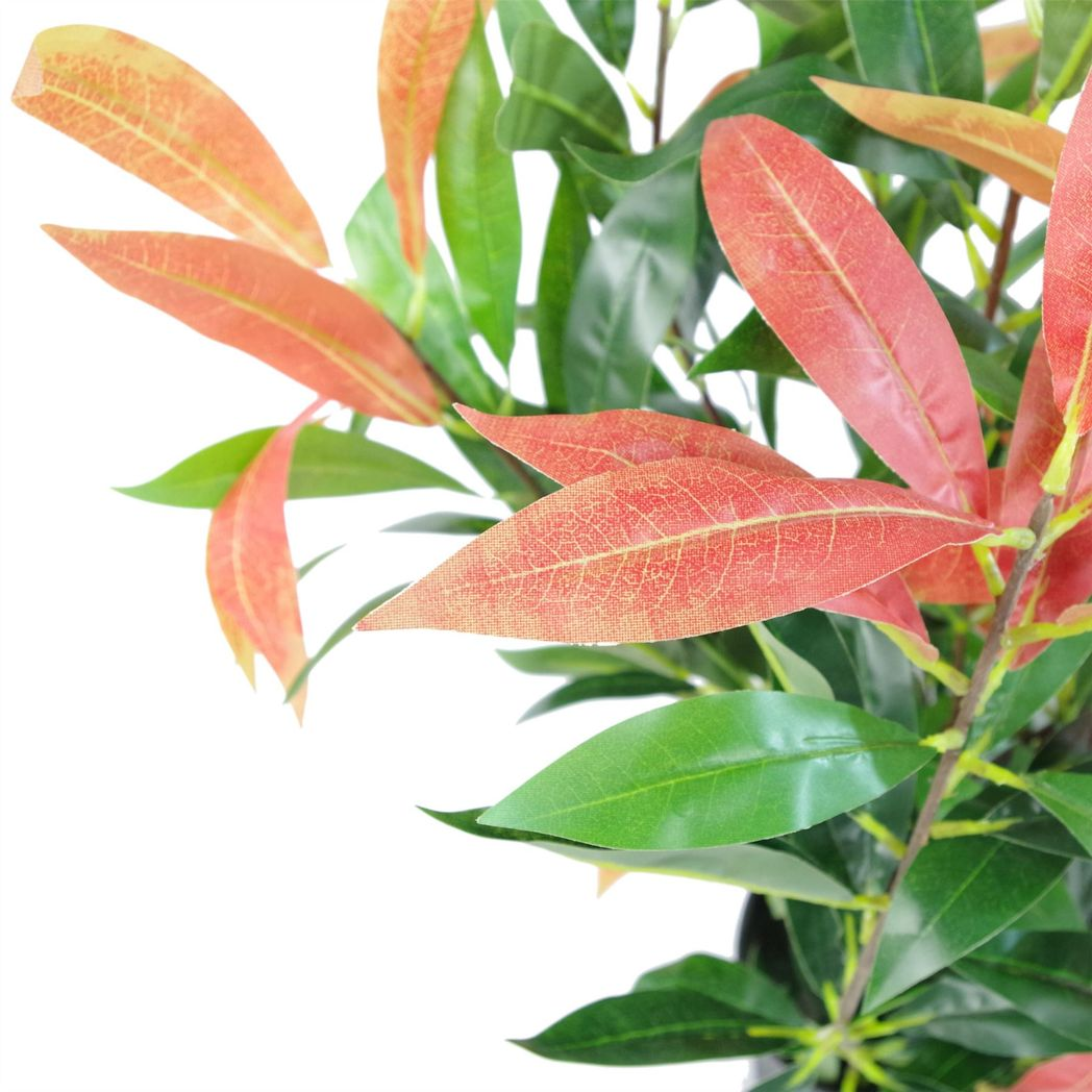 Leaf 80cm Highly Realistic Artificial Red and Green Ficus Plant in Black Pot