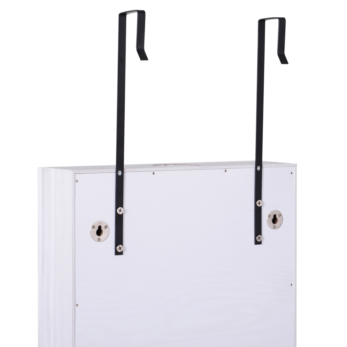 Lockable Hanging Mirrored Jewellery Cabinet with 6 LED Lights, White