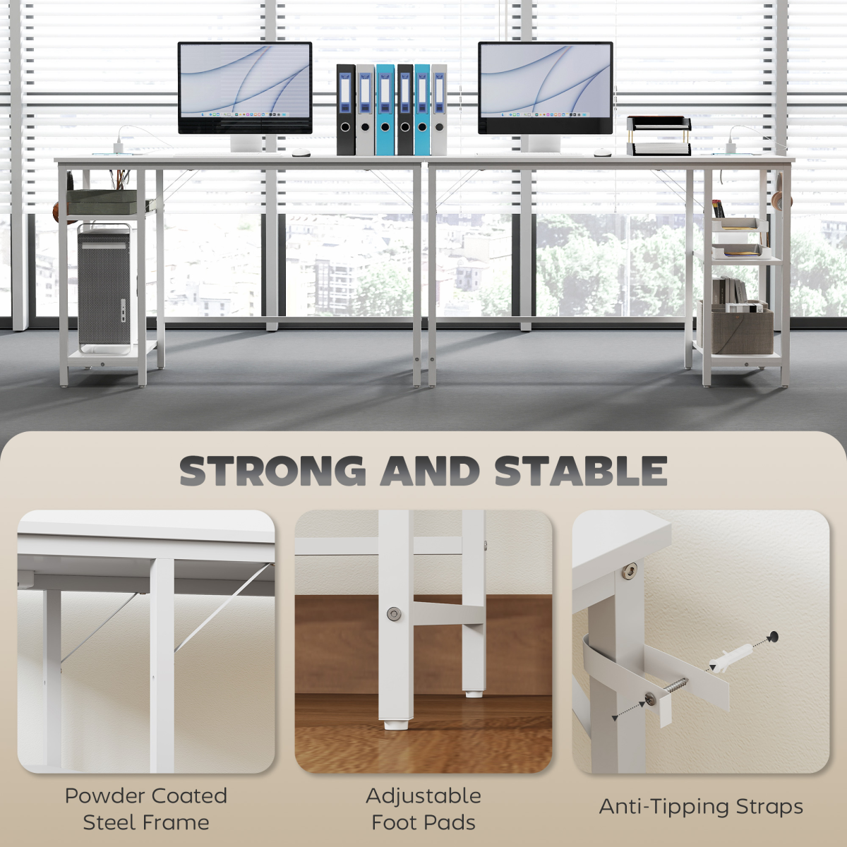 HOMCOM White 120 x 60 cm Home Office Desk with Reversible Shelf