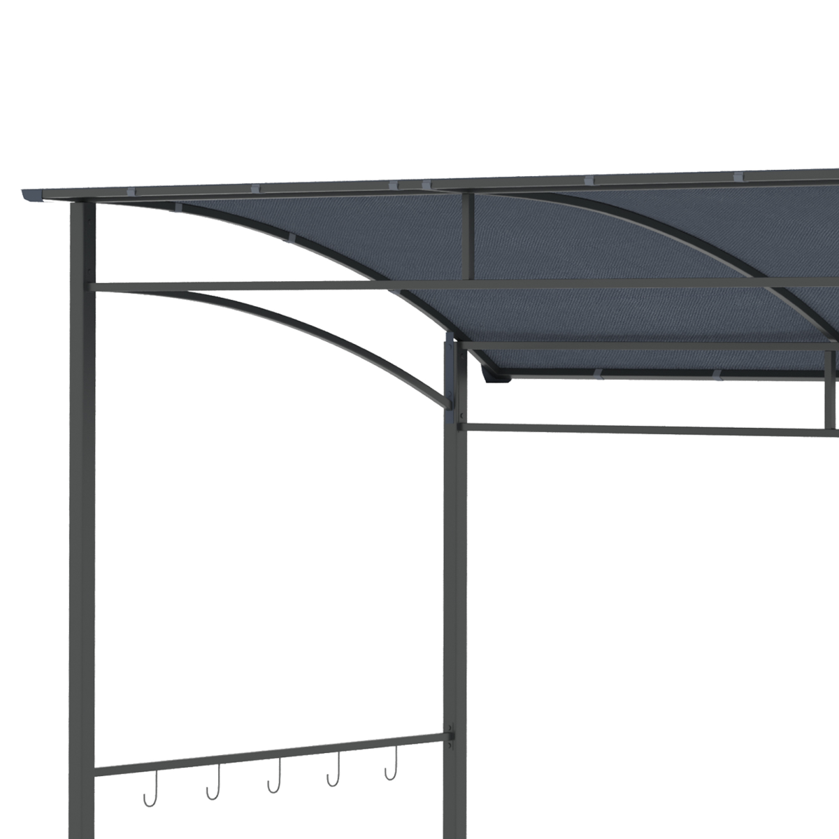 Outsunny 2M BBQ Grill Gazebo Tent with Metal Frame, Weather-Resistant, Grey