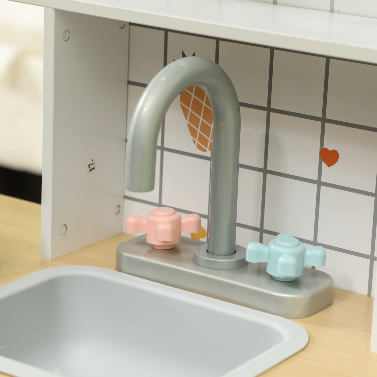 AIYAPLAY Kids Toy Kitchen Playset with Lights, Sounds & Accessories