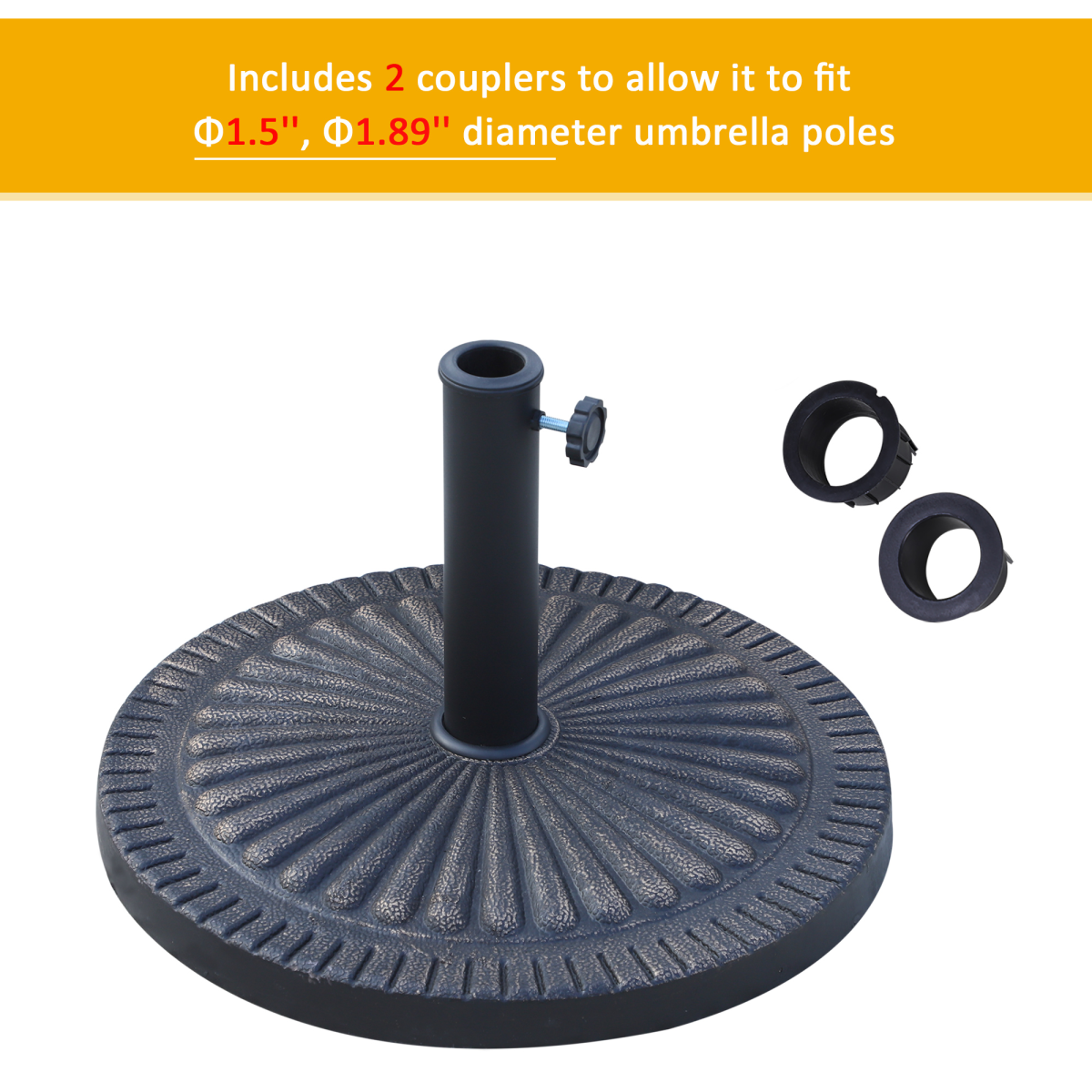 Outsunny Bronze Tone Resin Patio Umbrella Base with Tightening Knob