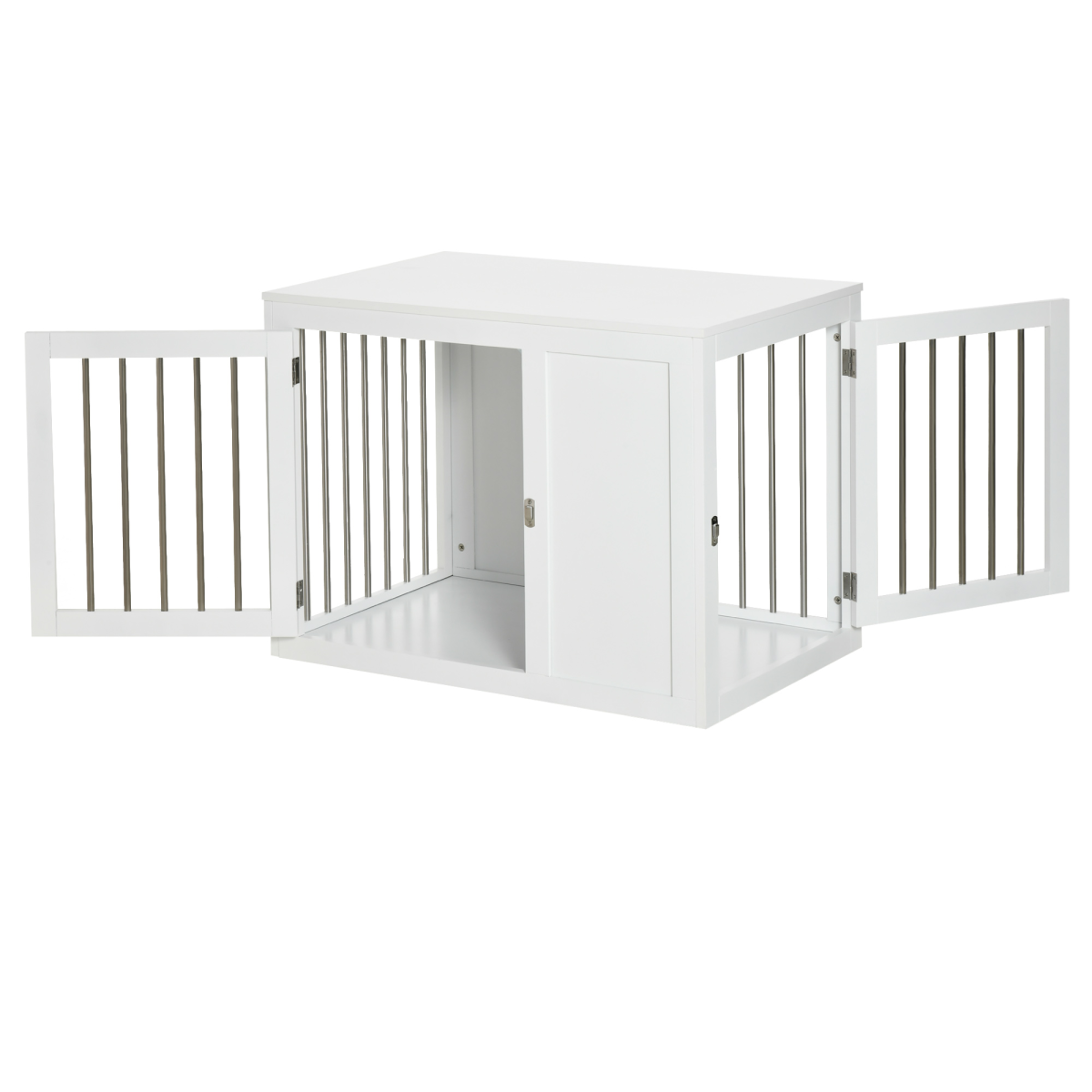 Furniture-Style Dog Crate End Table with 2 Doors for Medium Dogs, Pawhut