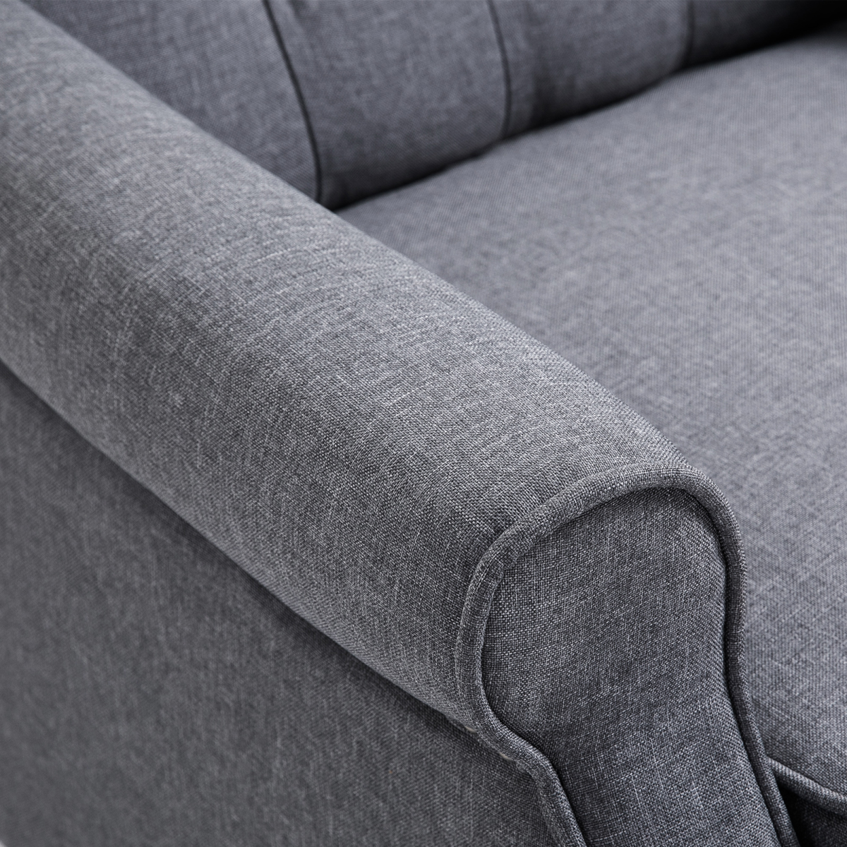 HOMCOM Light Grey Fabric Recliner Armchair with Footrest