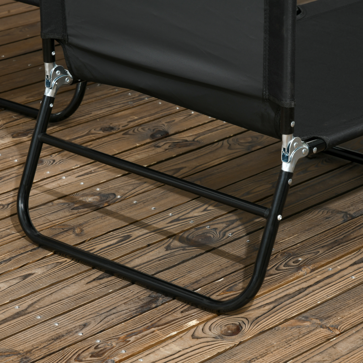 Outsunny Set of 2 Folding Sun Loungers with Adjustable Backrest, Black
