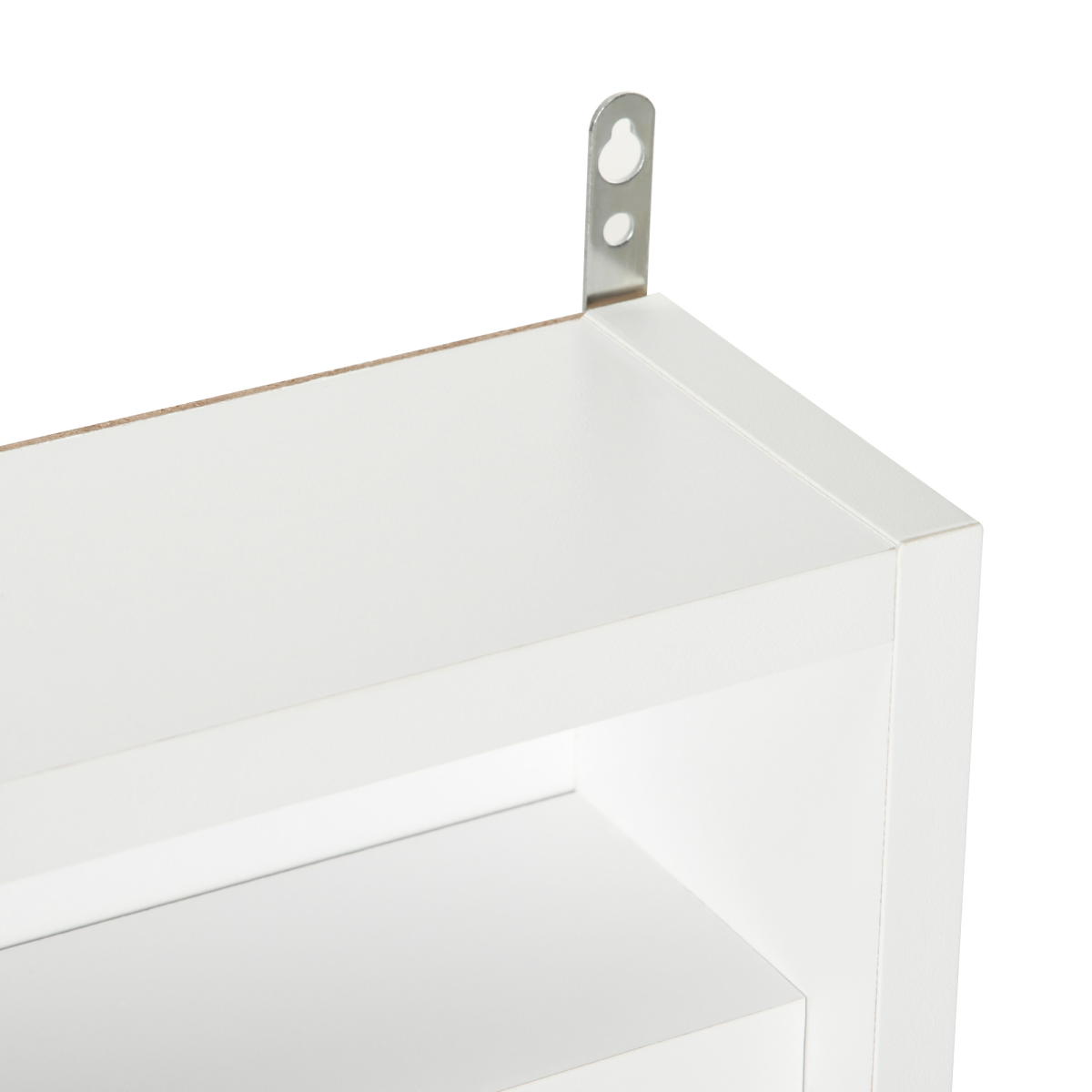 5-Tier Wall Mounted Display Cabinet with Glass Doors and Adjustable Shelves White