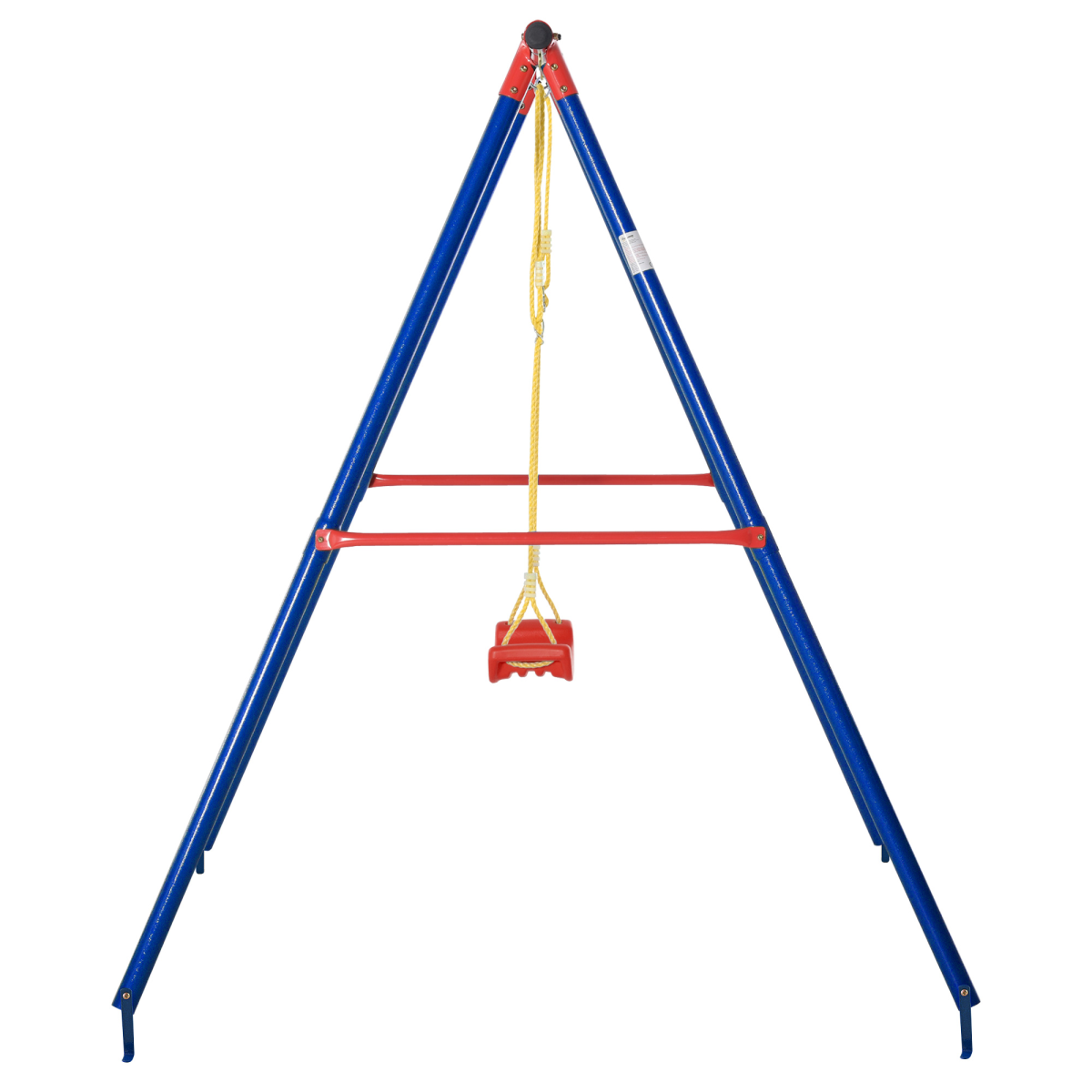 Children's Metal Swing Set with Adjustable Ropes, A-Frame Stand