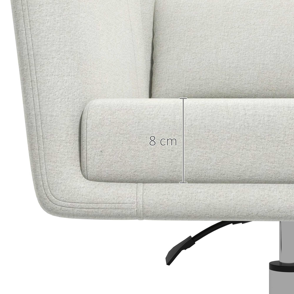 HOMCOM Retro Linen Swivel Tub Chair, Adjustable Height, Cream White