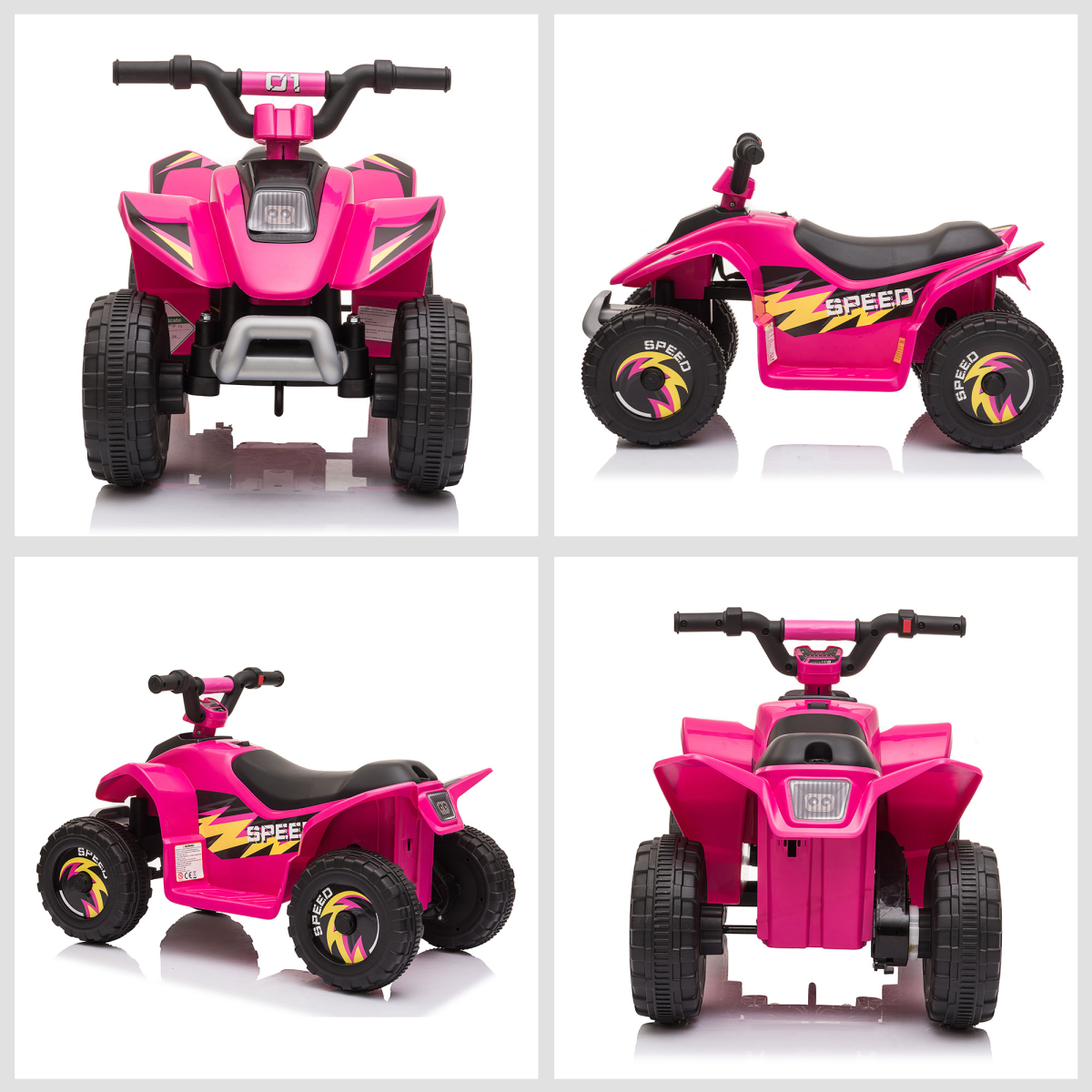 HOMCOM 6V Kids Electric Ride-On Car with Big Wheels, Pink, 18-36 Months