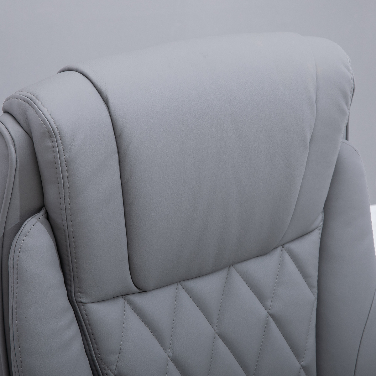 Vinsetto Grey High Back Executive Office Chair with Headrest, Adjustable Height, Armrests and 360° Swivel Base