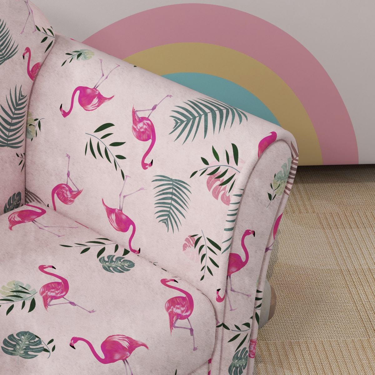 AIYAPLAY Flamingo Kids Sofa Chair, Pink, Soft Toddler Seat