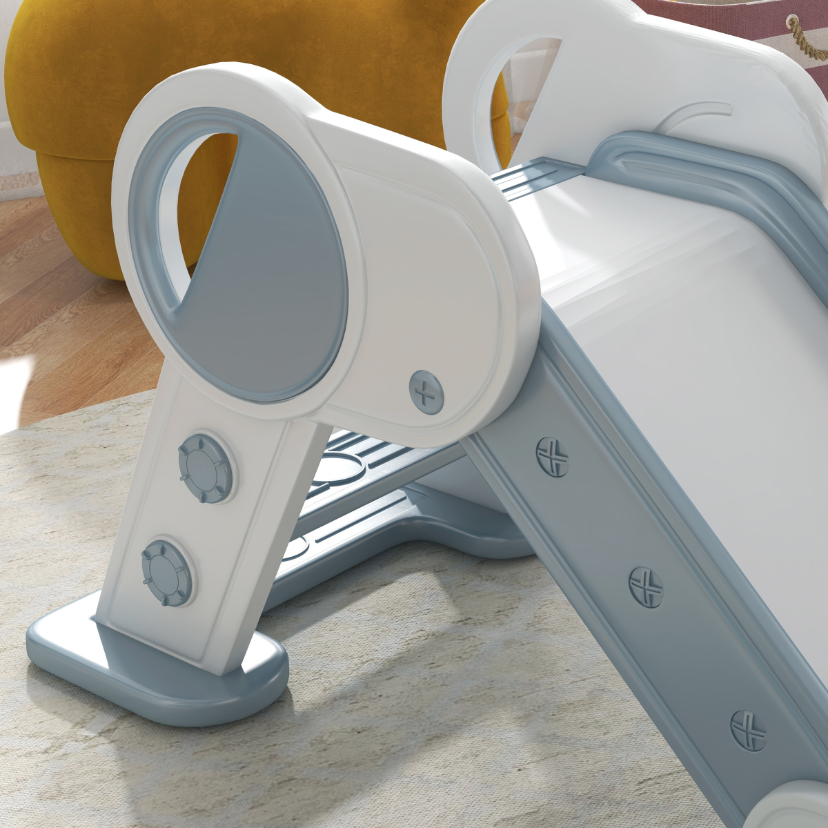 ZONEKIZ Foldable Kids Slide, Non-Slip Steps, 18-36 Months, Grey