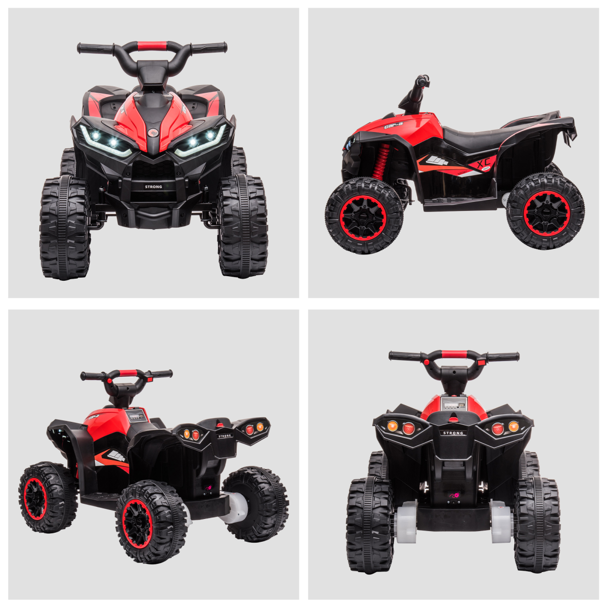 HOMCOM 12V Kids Electric Quad Bike Ride On ATV, LED Lights, 3-5 Years