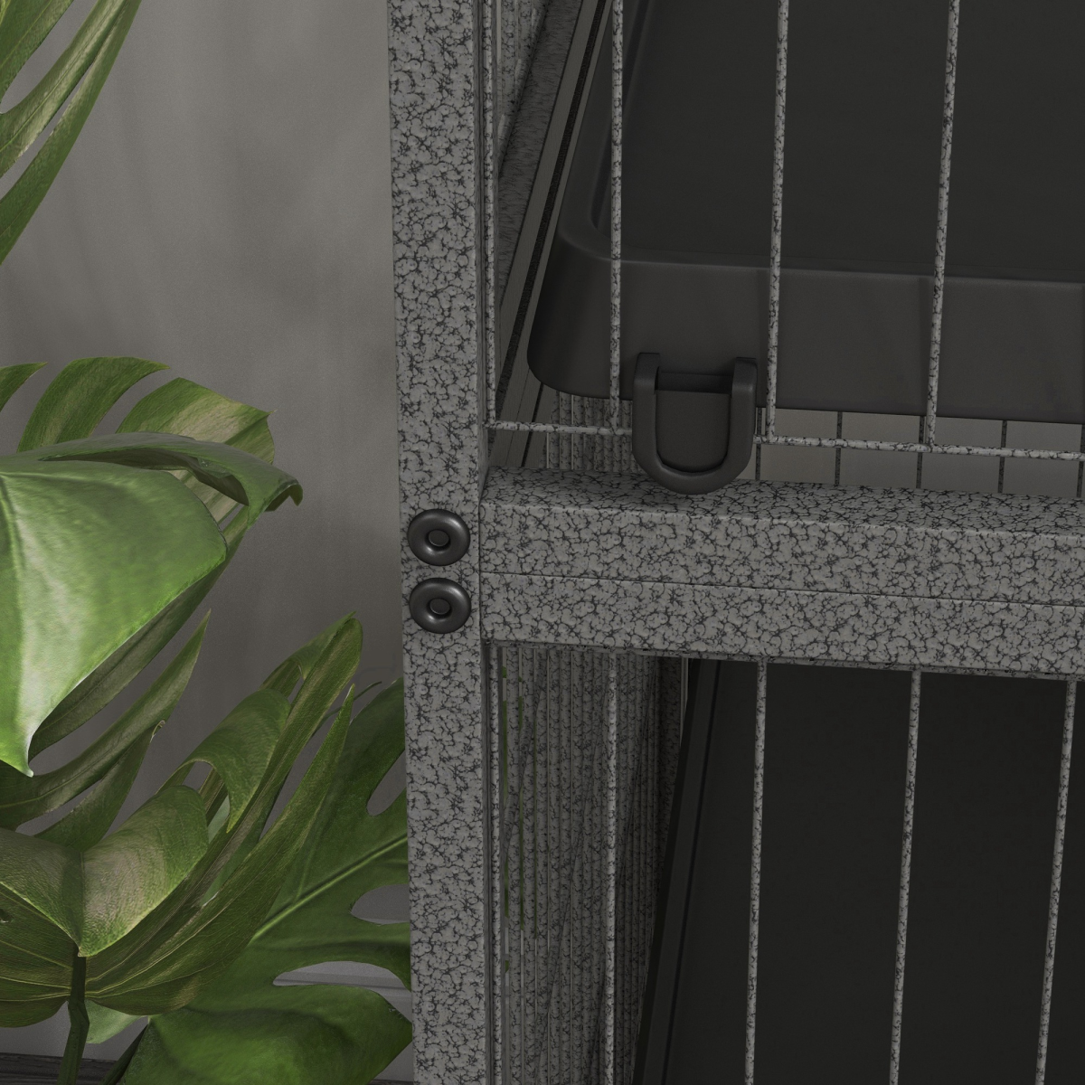 PawHut Multi-Level Small Animal Cage with Hammock, Tray & Wheels