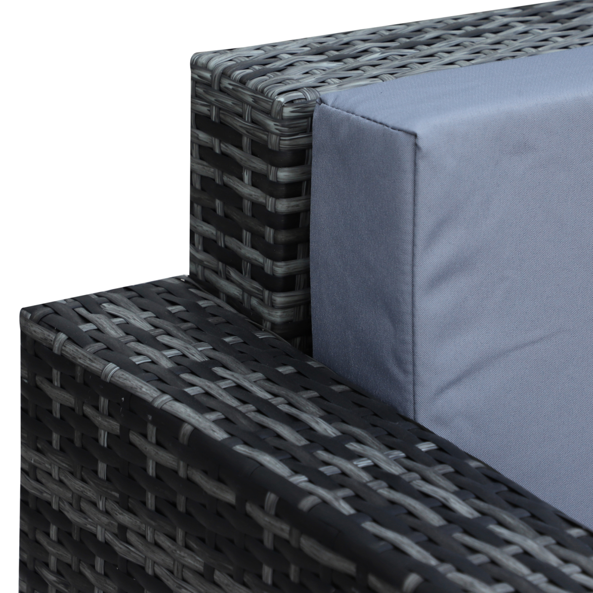 Outsunny 3-Seater Weather Resistant Grey Rattan Outdoor Garden Sofa with Cushions