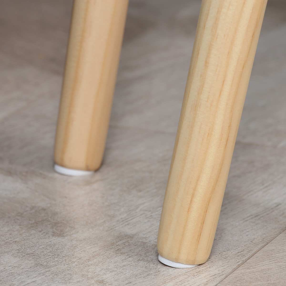 Set of 2 White Nesting Side Tables with Wooden Legs for Living Room