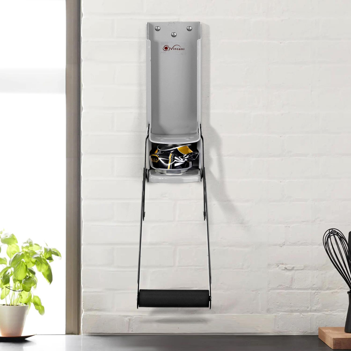 Vinsani 2-in-1 Can Crusher with Built-In Bottle Opener