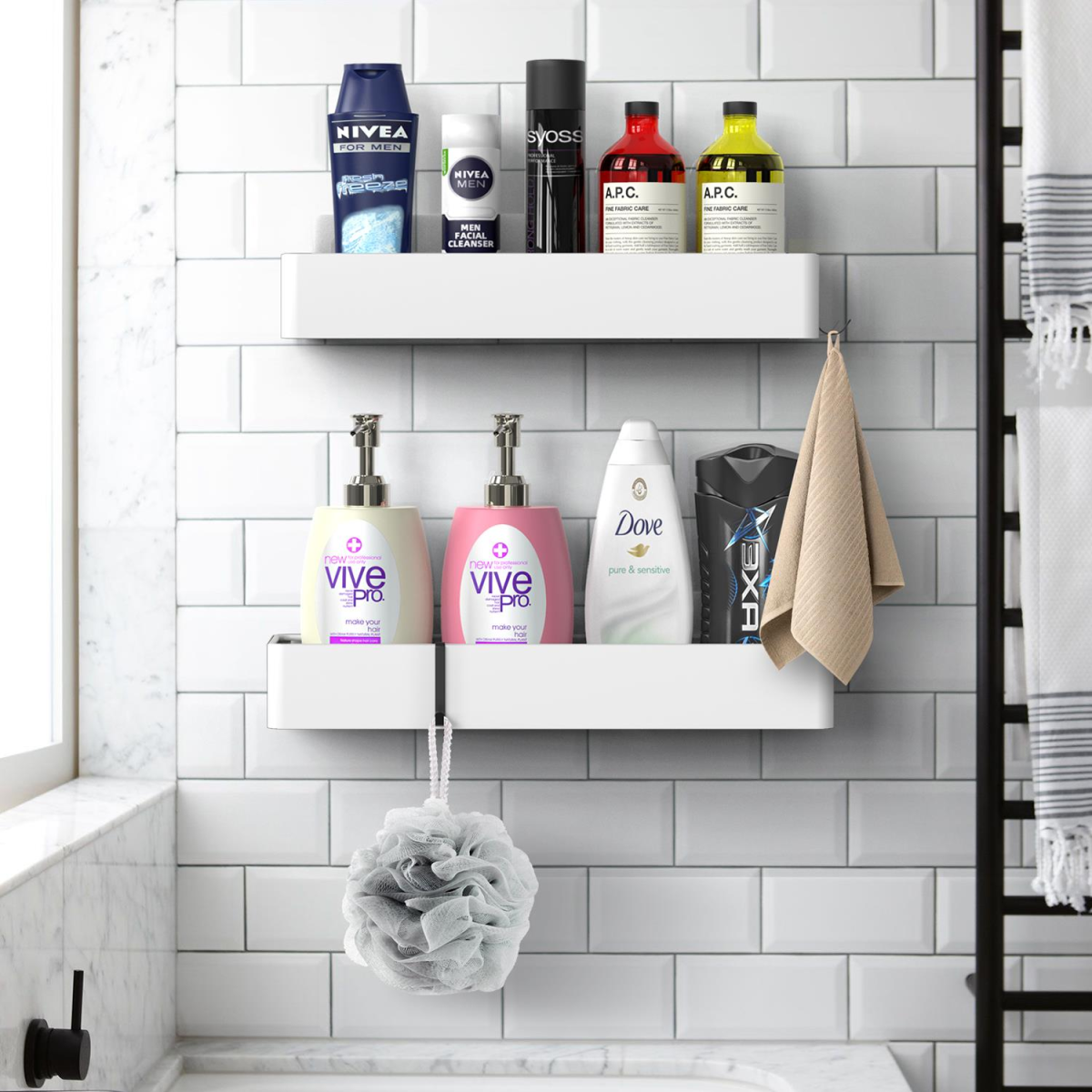 Vinsani Rustproof Stainless Steel Shower Caddy Shelves