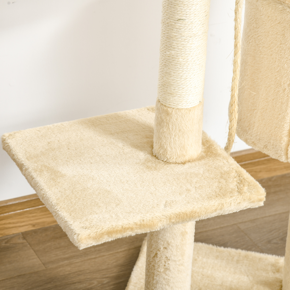 4-Tier Cat Tree Activity Centre with Scratching Posts, Toys, Condo Hideaway, 114cm