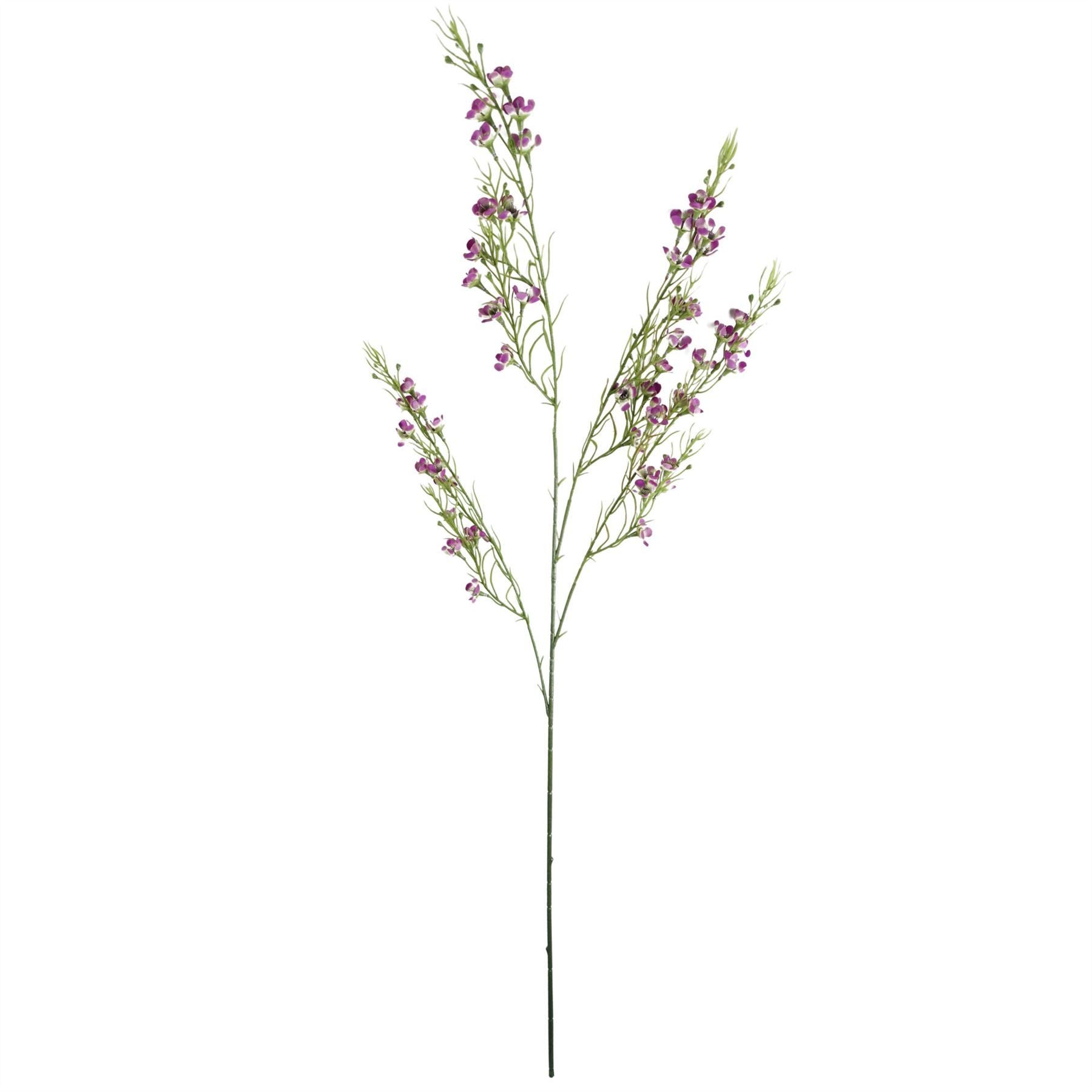 Leaf Pack of 6 100cm Artificial Foliage Stems with Small Flowers, Purple
