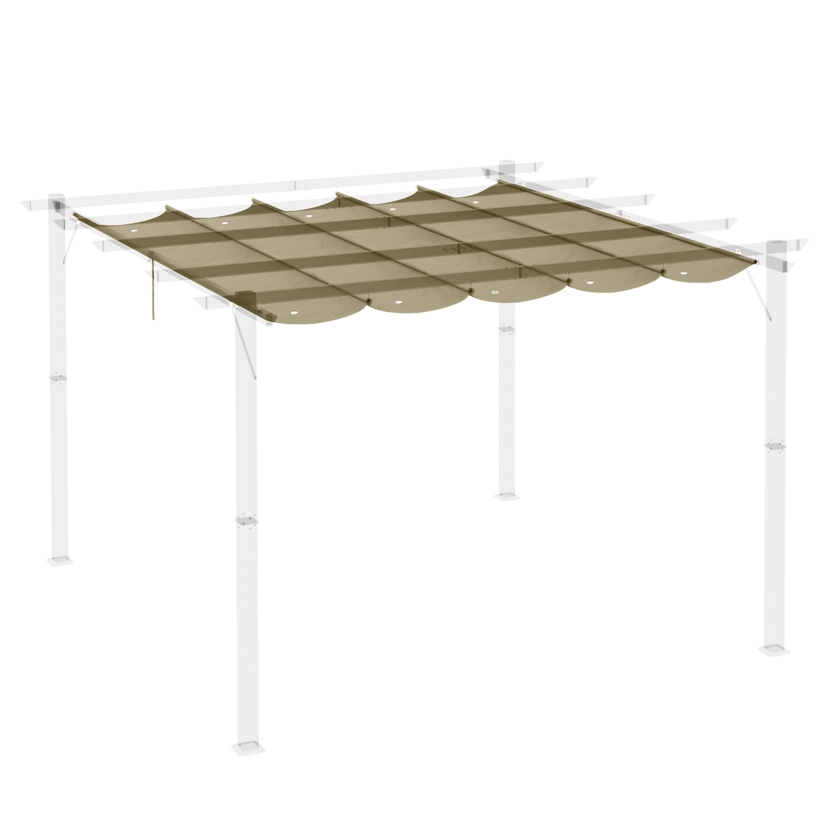 Outsunny Replacement Canopy Cover Fabric Only for 3 x 3m Pergola, Tan