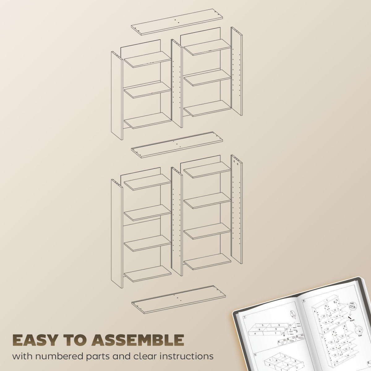 HOMCOM 640 CD 360 DVD Storage Tower, 18 Compartments, Natural
