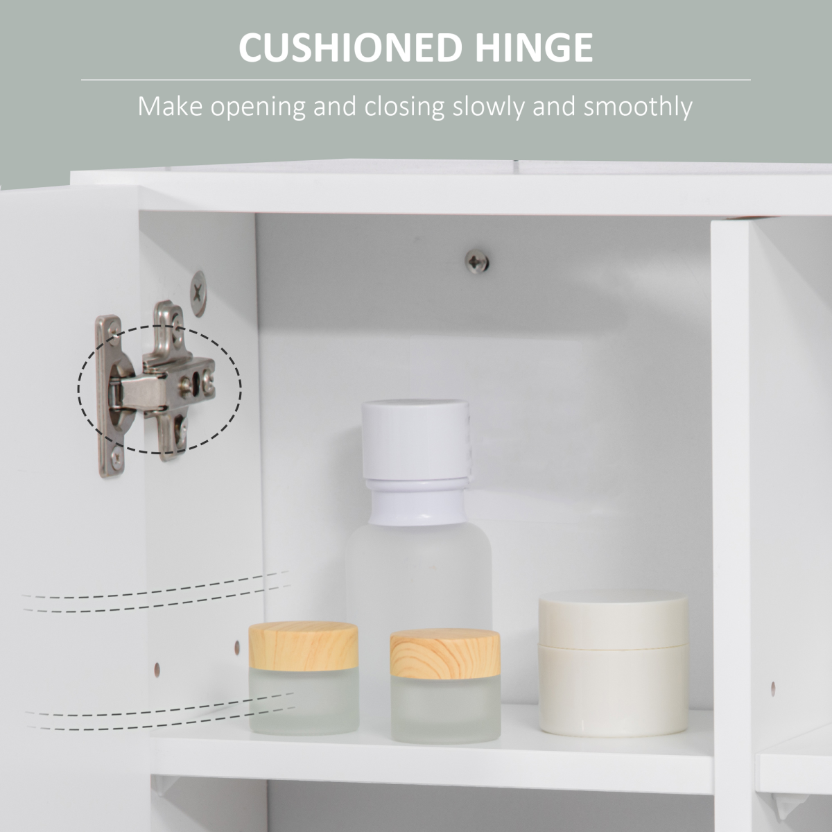 Bathroom Wall-Mounted Mirror Cabinet with Adjustable Shelves and Door, White
