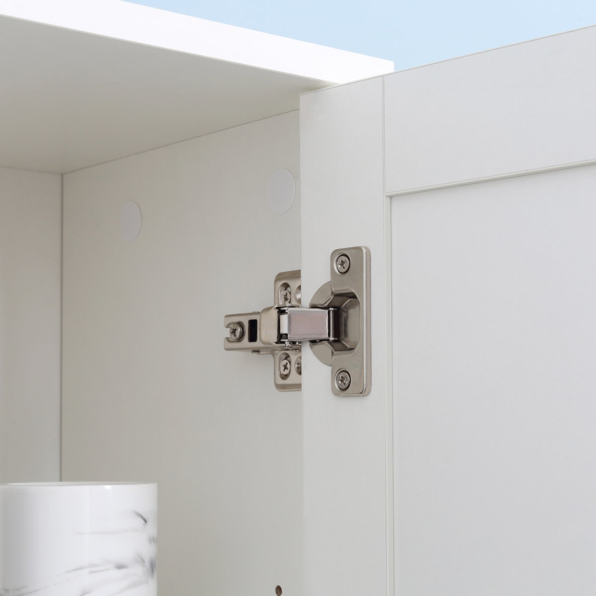 Tallboy Bathroom Storage Cabinet with Mirror, Freestanding Narrow Cabinet with Adjustable Shelves