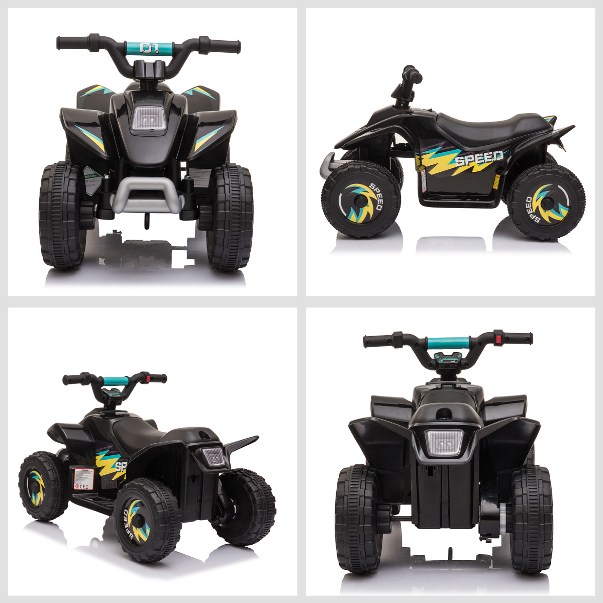 HOMCOM 6V Kids Electric Ride-On Car with Big Wheels, 18-36 Months, Black