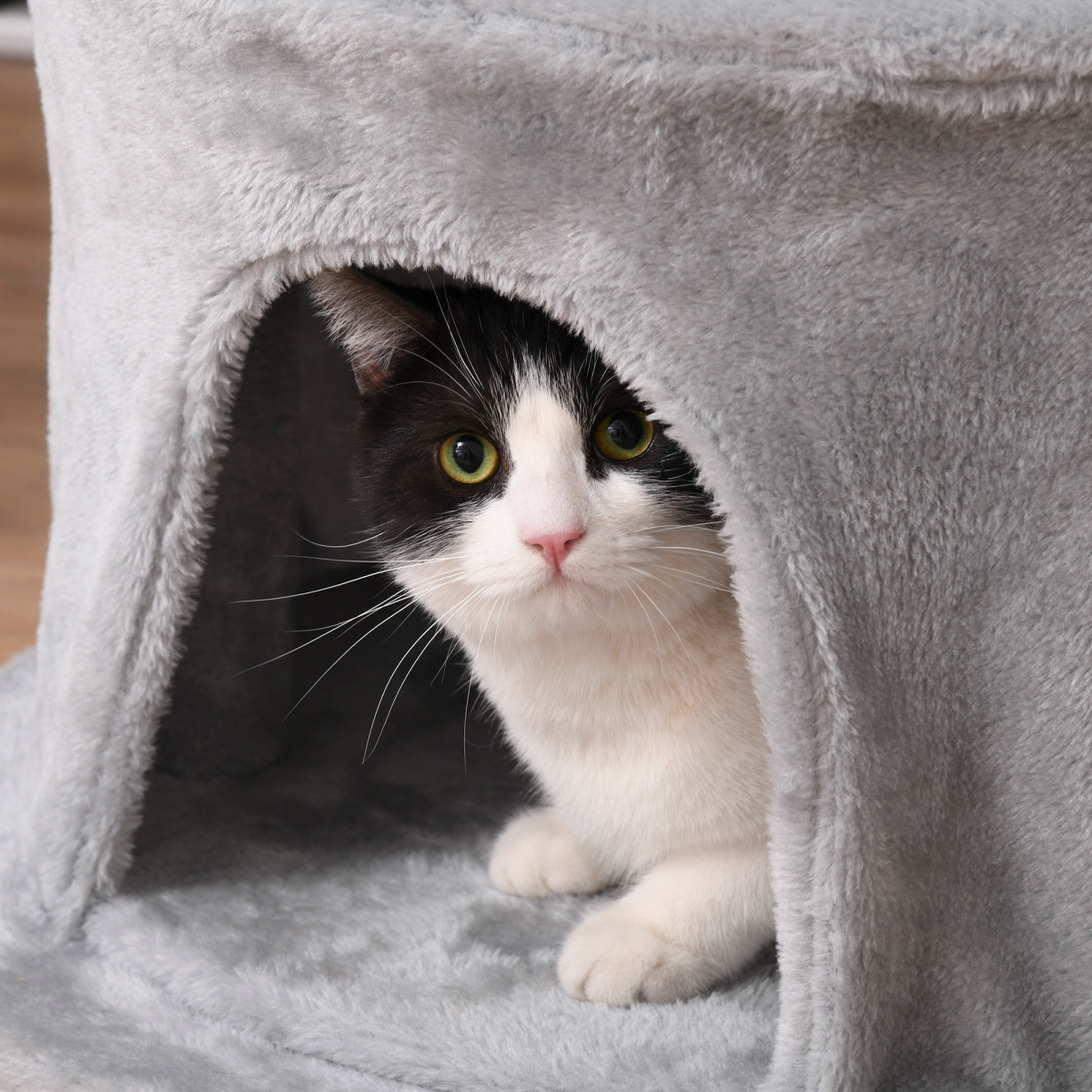 PawHut Multi-Level Cat Tree with Plush Condo, Scratching Posts, Wide Perches and Dangling Rope