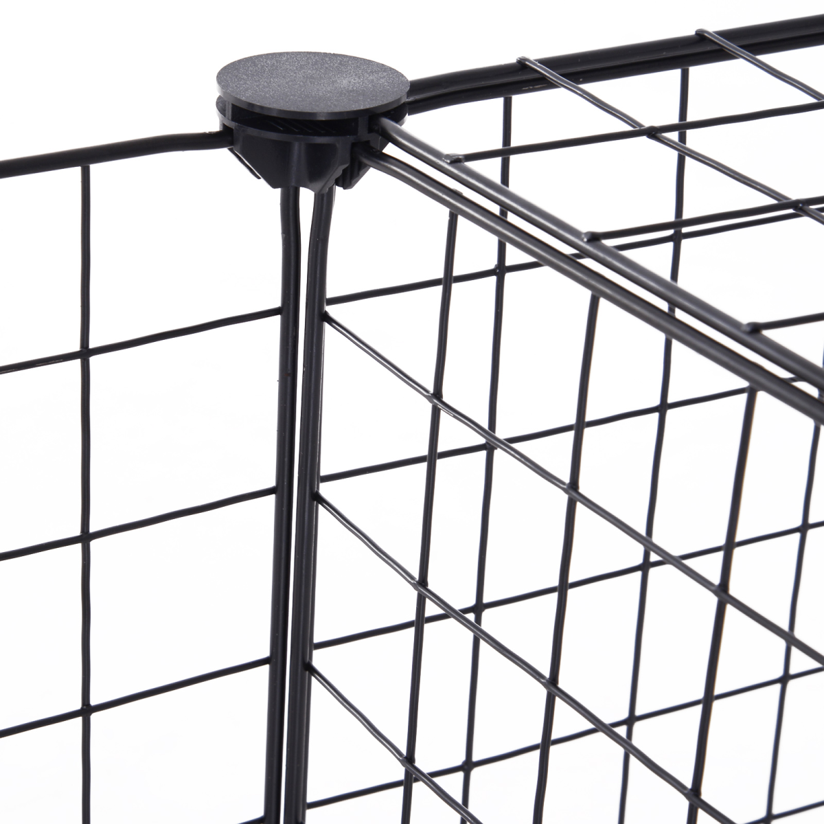 PawHut DIY 12-Panel Metal Wire Pet Playpen for Guinea Pigs and Small Animals, Black