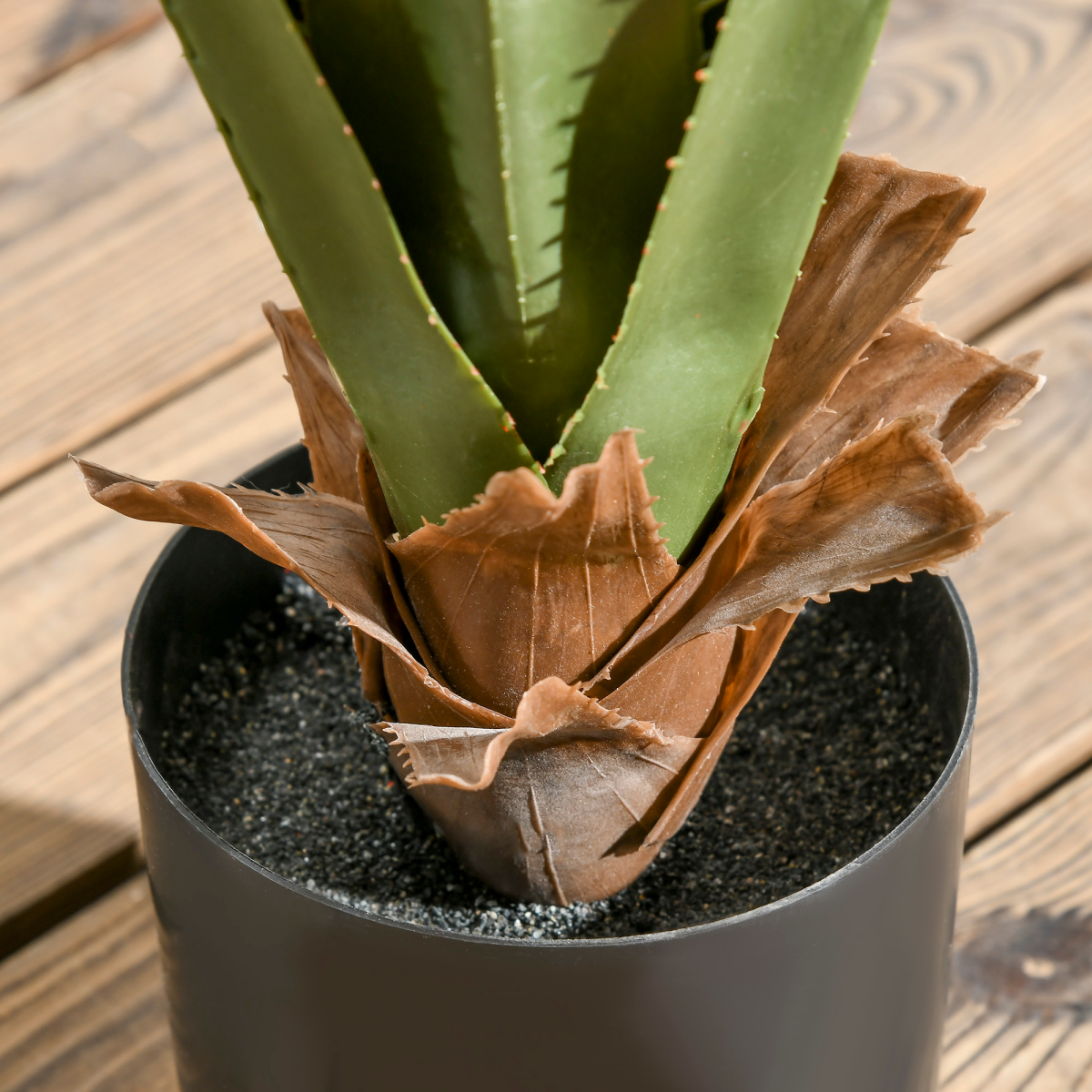 HOMCOM 90cm Potted Artificial Agave Plant with Pot, Realistic Indoor and Outdoor Faux Succulent