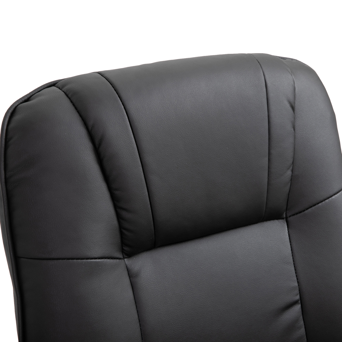 Ergonomic Black PU Leather Recliner Armchair with Footrest