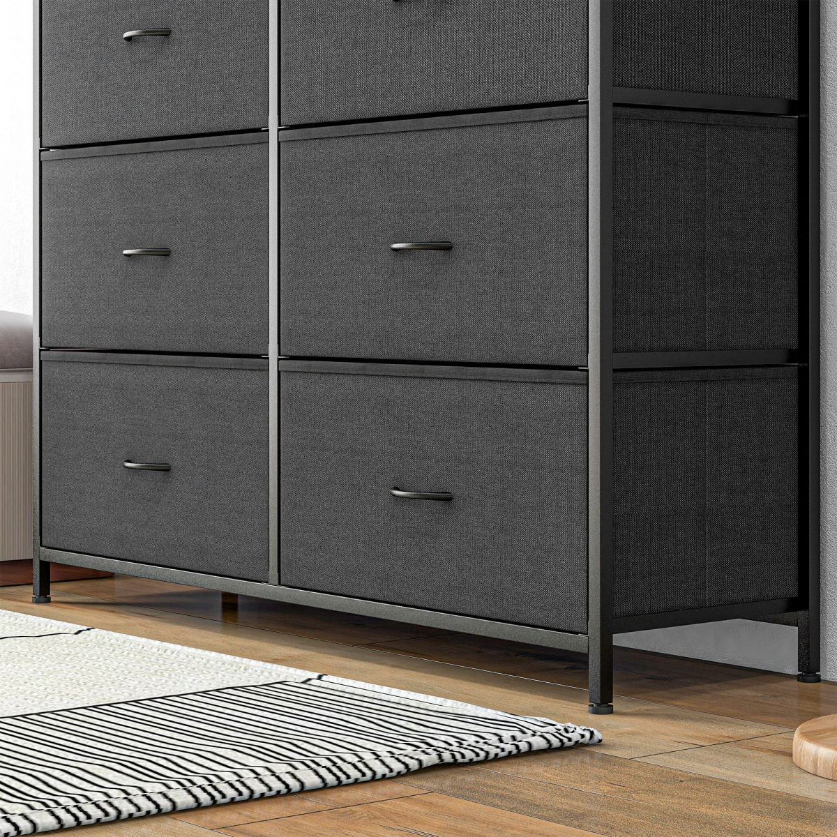 HOMCOM 10-Drawer Fabric Chest of Drawers, Black