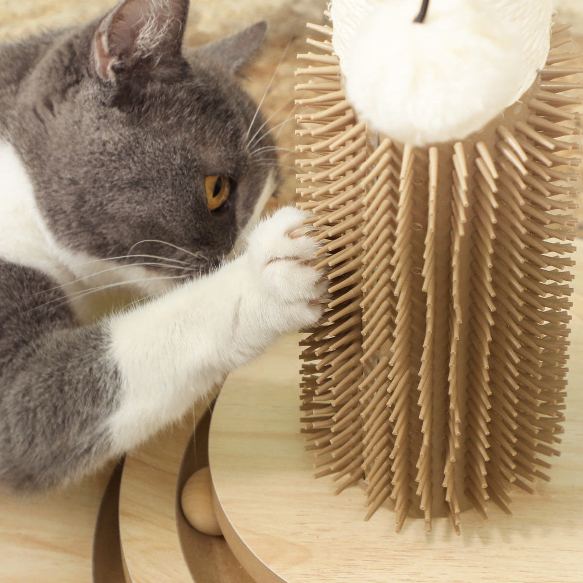 PawHut 49cm Cat Scratching Post with 4 Track Balls, Indoor
